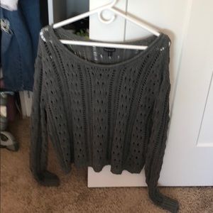 express holey gray sweater